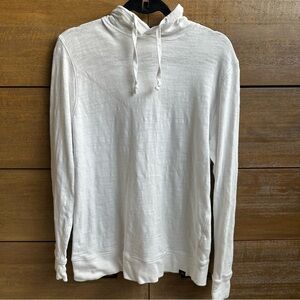Faherty Slub Cotton Hoodie Men's Size Medium White Sunwashed Sweatshirt